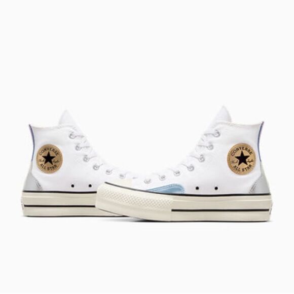 Women’s Converse All Star Lift Platform Chrome Sneaker Shoes Size 10 - Picture 10 of 15